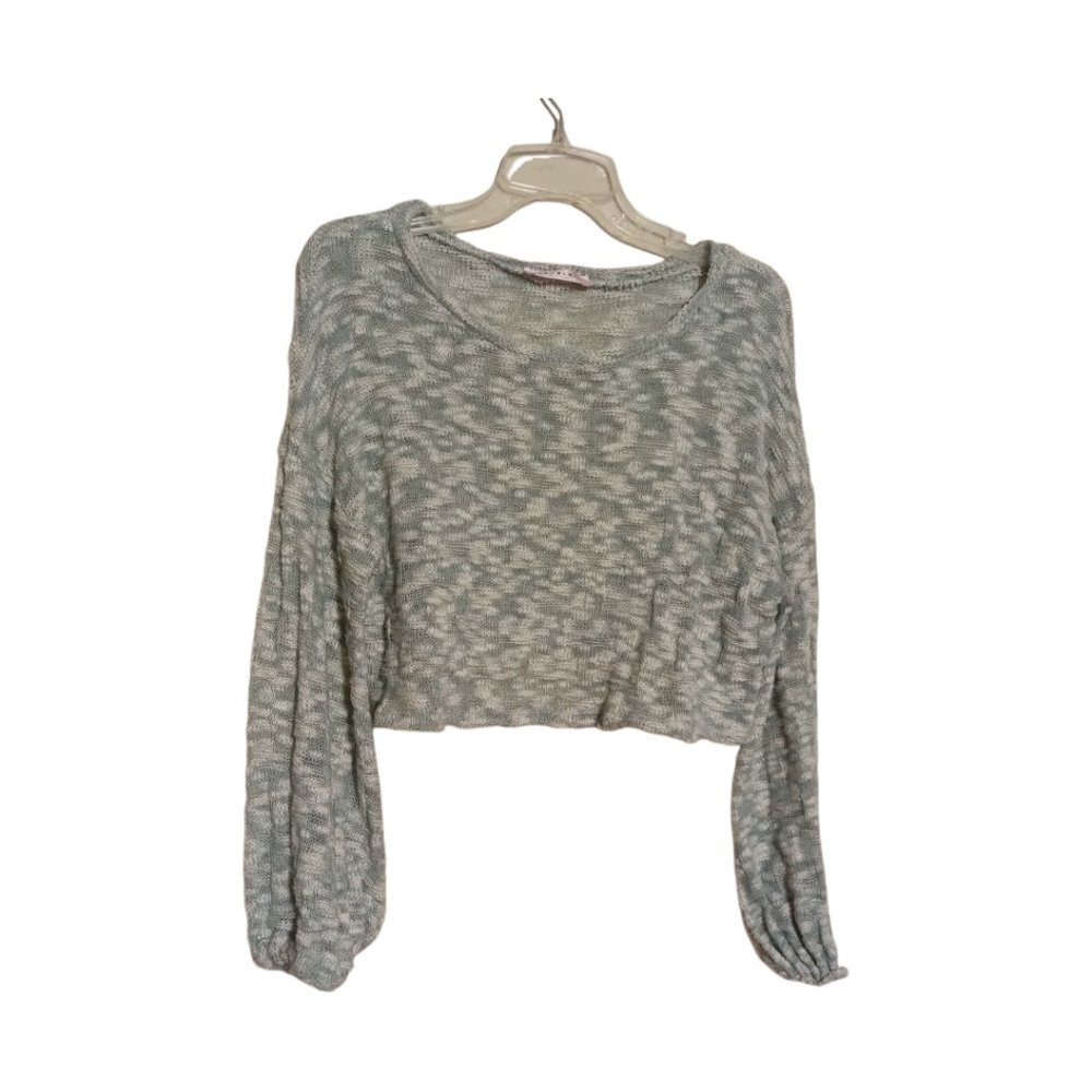 BLUE BLUSH long sleeve cropped sweater from pitaya